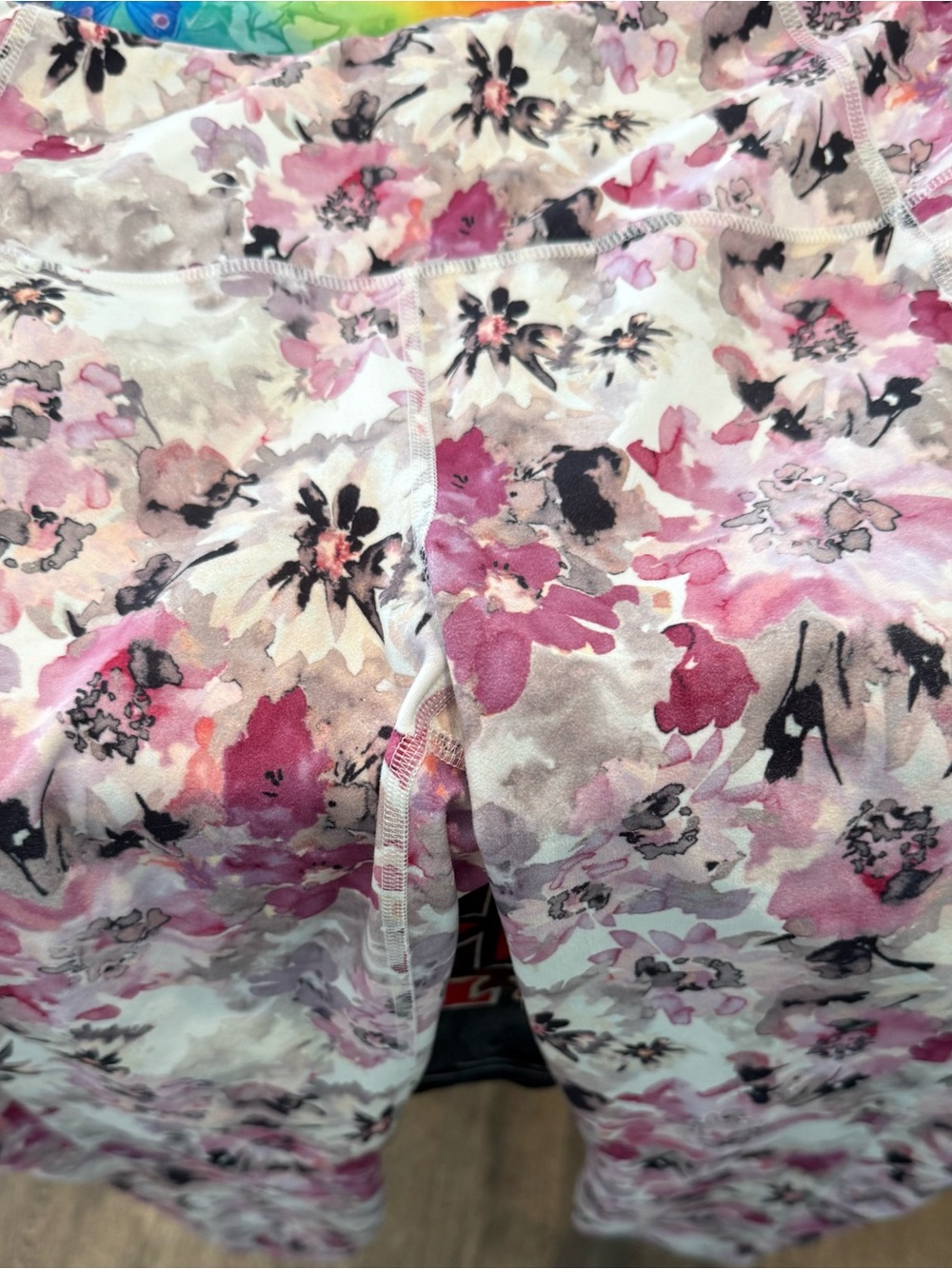 RBX Floral Pink and Gray Bike Shorts